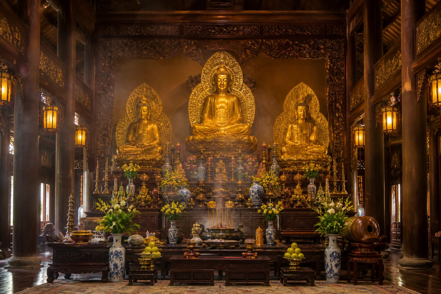 Không gian Tam bảo trang nghiêm